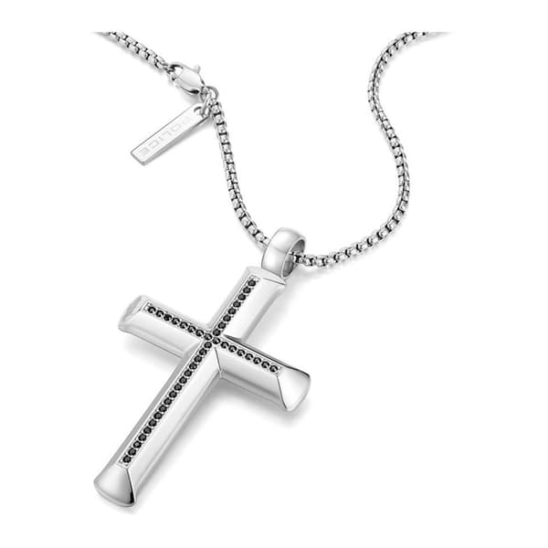 Police Halsband Geometric Metal Silver  Man