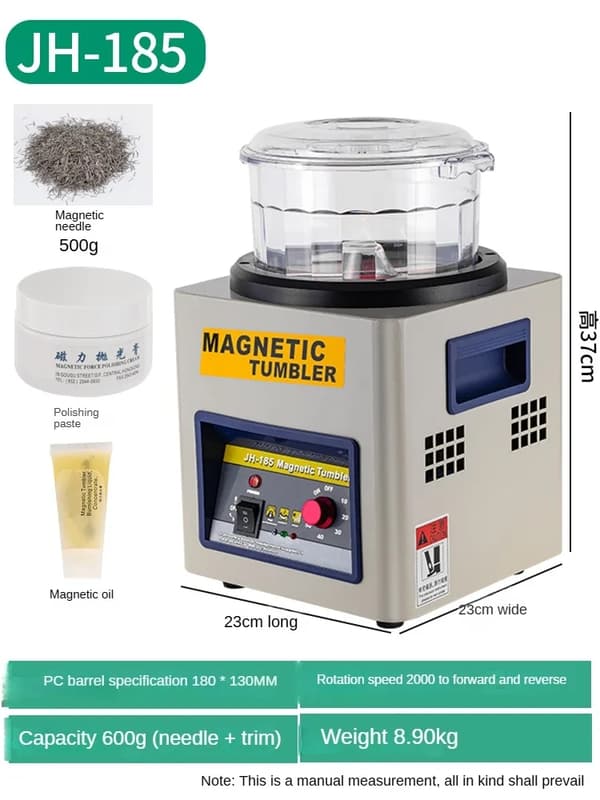 Magnetisk Poleringsmaskine, 600g Kapacitet, 2000 RPM Hastighed,KT-185 Sort 2