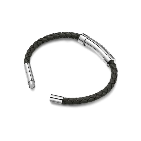 Police Geometric Metal Armband Silver  Man