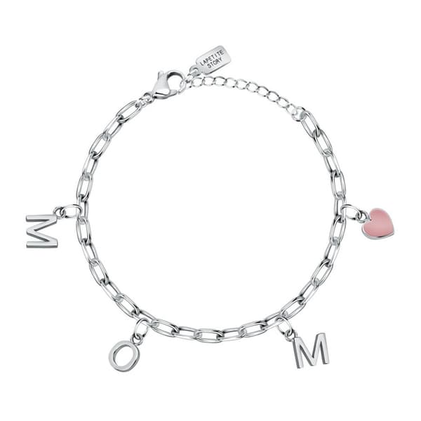 Le Petite Story Family Charm Pink Enamel 16.3 Cm Armband Silver  Man