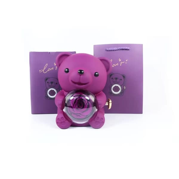 Rosabjörn Smyckeset, Roternade Rosdesign, Olika Färger,Lila