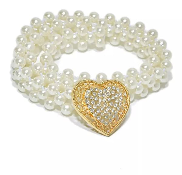 Women Heart Pearl Waist Chain Belt  Adjustable Gold Row Girl Charm Waistband UK