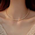 Pikkukuva 3 / 4: Faux Rainbow Pearl Choker Cream Necklace Chain Wedding Bride Women Gift Birthday