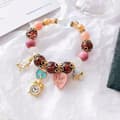 Miniatyrbilde 4 av 5: Gold Love heart Clock Mushroom Moonstone Stretch Bracelet Womens Girls Gifts UK