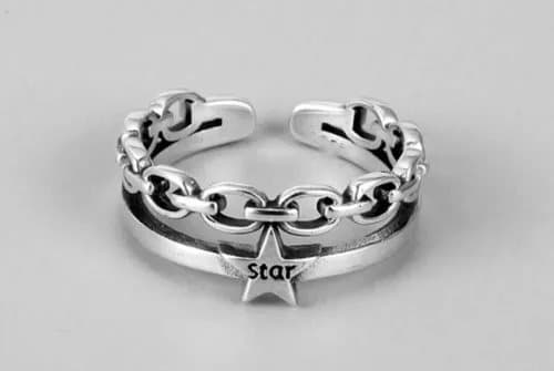 Vintage Star Twist Rope Adjustable Ring 925 Sterling Silver Plt Women Jewellery