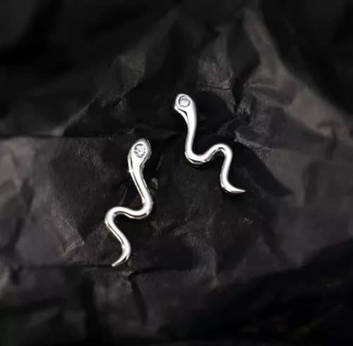 925 Sterling Silver Cute Crystal Snake Stud Earring Women Girl Christmas Gift UK