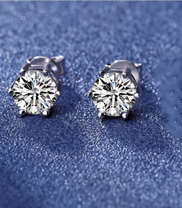 6mm Attractive Small Tiny Round CZ Crystal 925 Silver Ear Studs Womens Love Gift