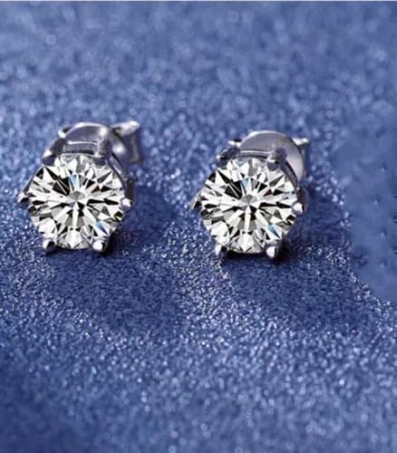 6mm Attractive Small Tiny Round CZ Crystal 925 Silver Ear Studs Womens Love Gift
