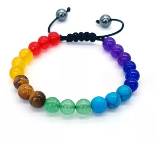 7 Chakra Bead Crystal Gemstone Bracelet Anxiety Stone Women Girl Jewellery Gift
