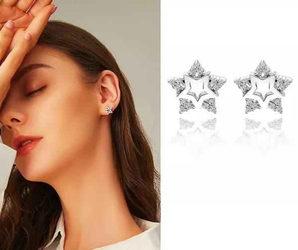 Fashion Crystal Star Drop Ear Stud Piercing Earring Women Girls Jewellery Gifts