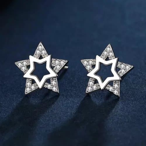 Fashion Crystal Star Drop Ear Stud Piercing Earring Women Girls Jewellery Gifts