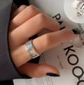 Miniatyrbilde 4 av 7: Vintage 925 Sterling Silver PLT Smile Face Adjustable Ring Womens Jewellery Gift