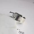 Miniatyrbilde 5 av 7: Vintage 925 Sterling Silver PLT Smile Face Adjustable Ring Womens Jewellery Gift