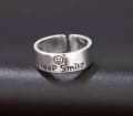 Miniatyrbilde 2 av 7: Vintage 925 Sterling Silver PLT Smile Face Adjustable Ring Womens Jewellery Gift
