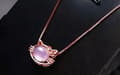 Miniatyrbild 3 av 3: Rose Gold Moonstone Cat Pendant Chain Necklace 925 Silver Women Jewellery Gift