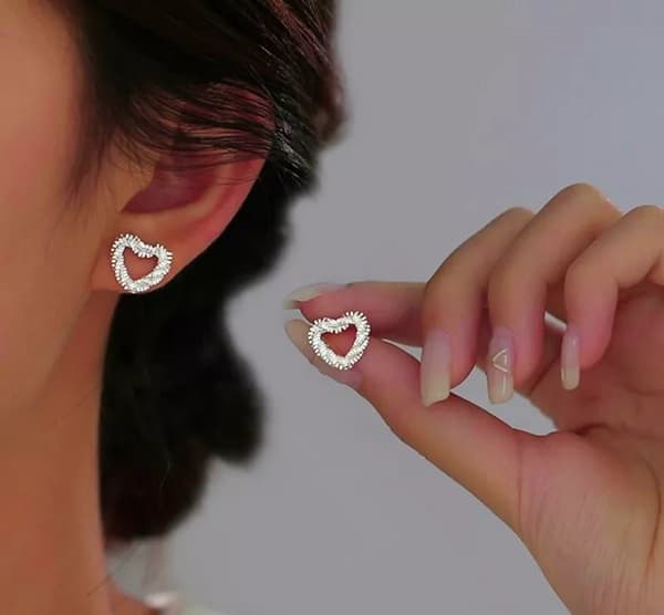Beautiful Swirl Heart Chain Earrings 925 Sterling Silver Women’s Girls Jewellery