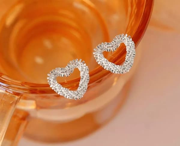 Beautiful Swirl Heart Chain Earrings 925 Sterling Silver Women’s Girls Jewellery