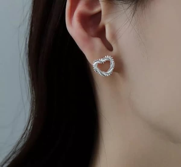 Beautiful Swirl Heart Chain Earrings 925 Sterling Silver Women’s Girls Jewellery
