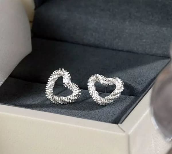Beautiful Swirl Heart Chain Earrings 925 Sterling Silver Women’s Girls Jewellery