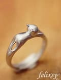 Miniatyrbild 3 av 3: 925 Sterling Silver Cute Cat Adjustable Ring Womens Girls Jewellery Gift UK