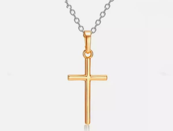 Gold Cross Pendant 925 Sterling Silver Chain Necklace Women Jewellery Jesus Gift