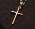 Miniatyrbilde 1 av 4: Gold Cross Pendant 925 Sterling Silver Chain Necklace Women Jewellery Jesus Gift