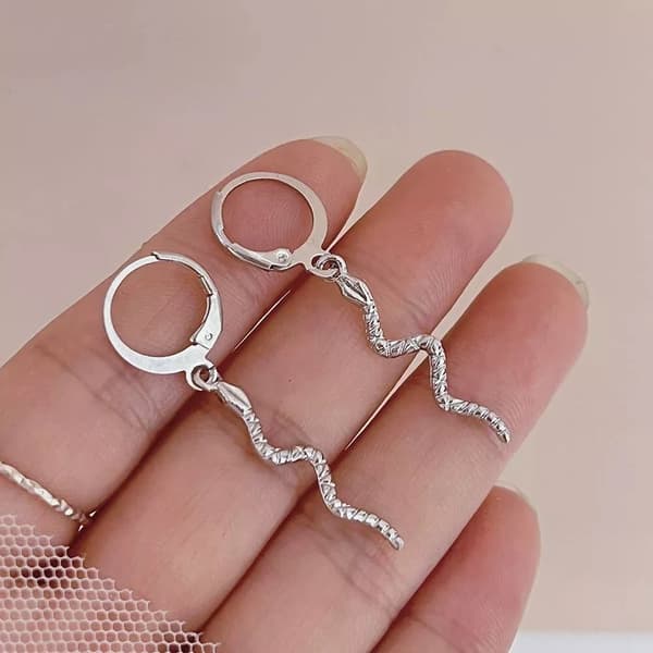 Elegant Snake Huggie Hoop Earrings 925 Sterling Silver Jewellery women Girl UK