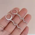 Miniatyrbilde 3 av 5: Elegant Snake Huggie Hoop Earrings 925 Sterling Silver Jewellery women Girl UK