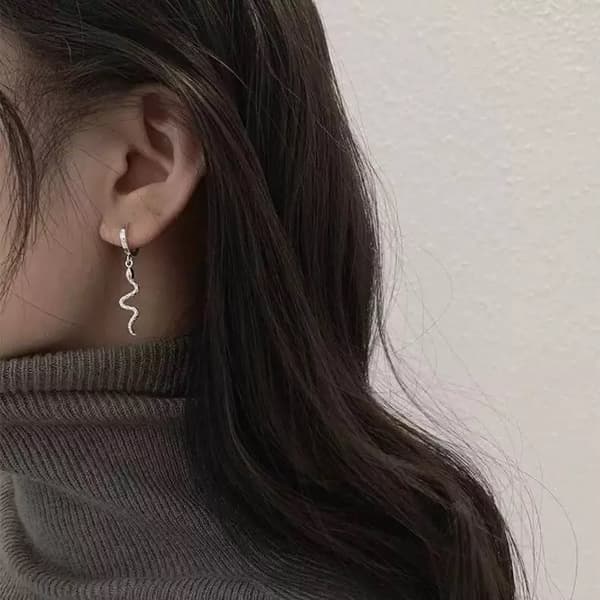 Elegant Snake Huggie Hoop Earrings 925 Sterling Silver Jewellery women Girl UK