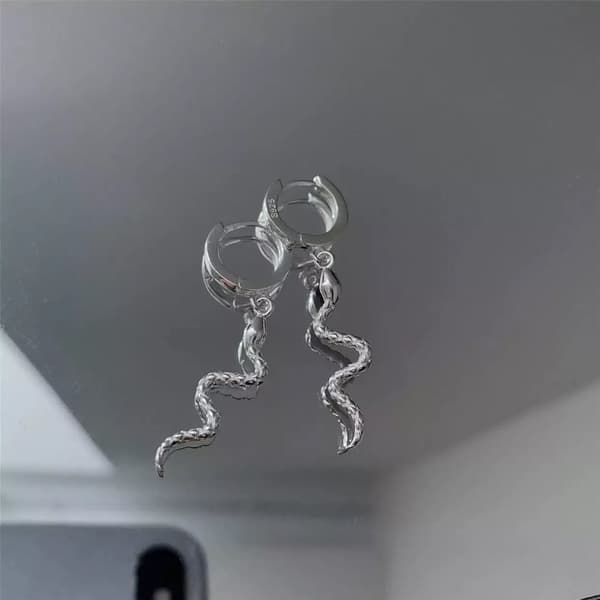 Elegant Snake Huggie Hoop Earrings 925 Sterling Silver Jewellery women Girl UK