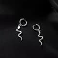 Miniatyrbilde 1 av 5: Elegant Snake Huggie Hoop Earrings 925 Sterling Silver Jewellery women Girl UK