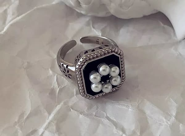 Pearl Flower 925 Silver Adjustable Band Thumb Rings Women Girl Jewellery Gift UK