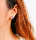Miniatyrbilde 7 av 7: Purple Crystal Elk Stud Earrings 925 Sterling Silver Women Girls Xmas Gift UK
