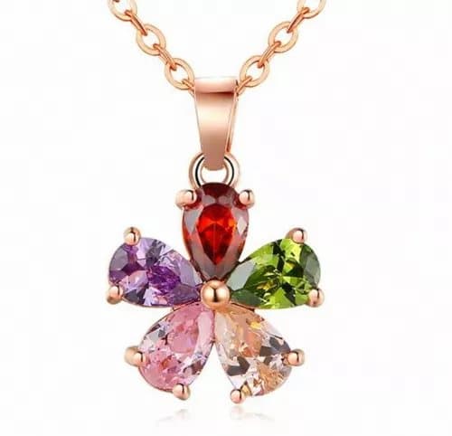 Rose Gold Daisy Pendant 925 Sterling Silver Necklace Womens Jewellery Gifts UK