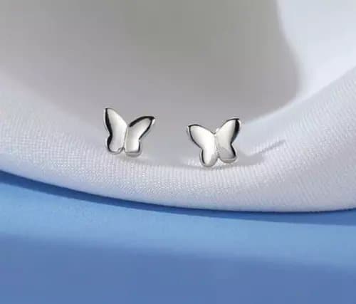 925 Sterling Silver Mini Butterfly Ear Stud Earrings Women Girls Jewellery Gifts