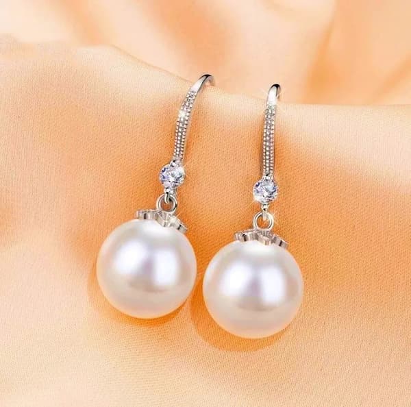 925 Sterling Silver Beautiful Pearl Hook Earrings Jewellery Women Girl Love Gift