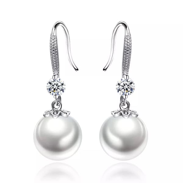 925 Sterling Silver Beautiful Pearl Hook Earrings Jewellery Women Girl Love Gift