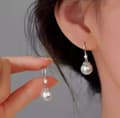 Miniatyrbilde 2 av 6: 925 Sterling Silver Beautiful Pearl Hook Earrings Jewellery Women Girl Love Gift