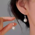 Miniatyrbilde 1 av 6: 925 Sterling Silver Beautiful Pearl Hook Earrings Jewellery Women Girl Love Gift