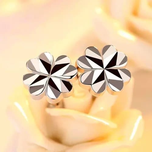 925 Sterling Silver Love Luck Clover Stud Earrings Womens Girl Jewellery Gift UK