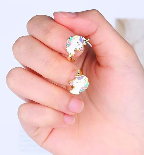 925 Sterling Silver Gold Unicorn Hoop Earring Women Girls Jewellery Love Gift UK