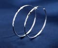 Miniatyrbilde 3 av 5: 925 Sterling Silver Big Circle Huggie Hoop Earrings Women Girls Jewellery Gifts