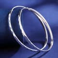 Miniatyrbilde 2 av 5: 925 Sterling Silver Big Circle Huggie Hoop Earrings Women Girls Jewellery Gifts