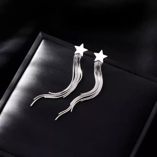 Star Tassel Drop Earrings 925 Sterling Silver Women Girls Jewellery Love Gift UK