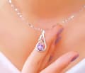 Pikkukuva 3 / 3: Crystal Amethyst Wing 925 Sterling Silver Necklace Women’s Jewellery Love Gift