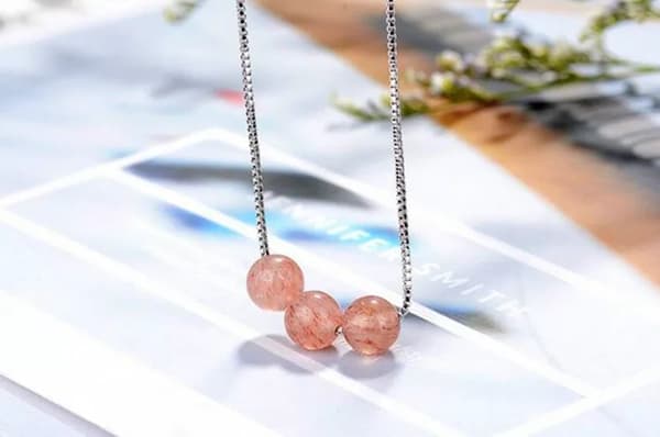 Pink Bead Opal Pendant 925 Sterling Silver Chain Necklace Womens Jewellery Gifts