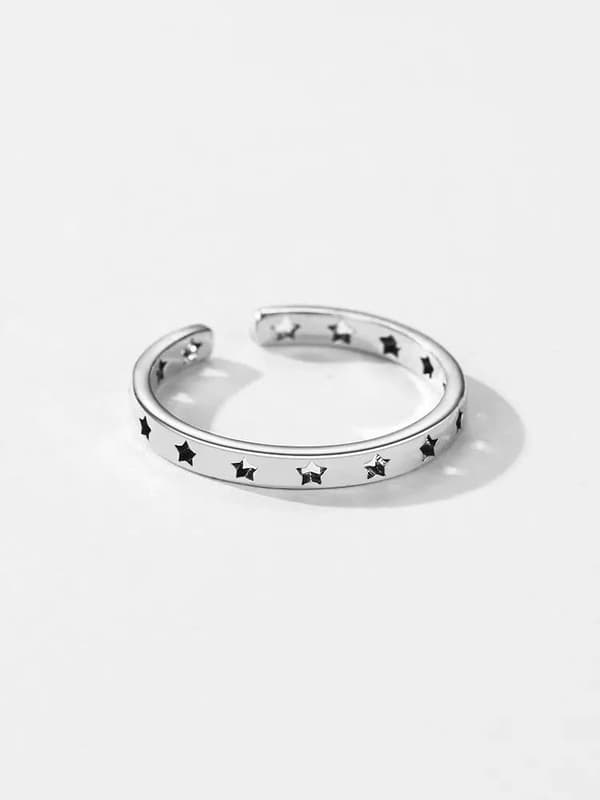 Vintage Hollow Star Adjustable Ring 925 Sterling Silver Girls Women Jewellery UK