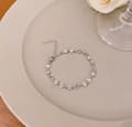 Miniatyrbilde 5 av 5: 925 Sterling Silver Crystal Hollow Heart Linked Charm Bracelet Women Jewellery