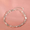 Miniatyrbilde 1 av 5: 925 Sterling Silver Crystal Hollow Heart Linked Charm Bracelet Women Jewellery