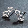 Miniatyrbilde 3 av 4: 925 Sterling Silver Cute Kitty Cat Polished Stud Earrings Womens Jewellery Gifts